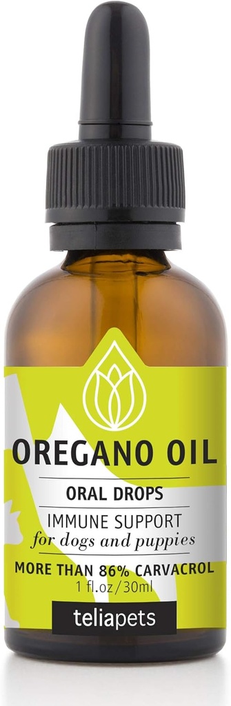 Vetercure Oregano Oil Oralne kapljice za hišne ljubljenčke - naravna imuno-podpora za pse in kužki- hišni dodatek - globoko čiščenje ukrep za popolno pasjo prevleko, kožo in splošno zdravje-1 fl.oz