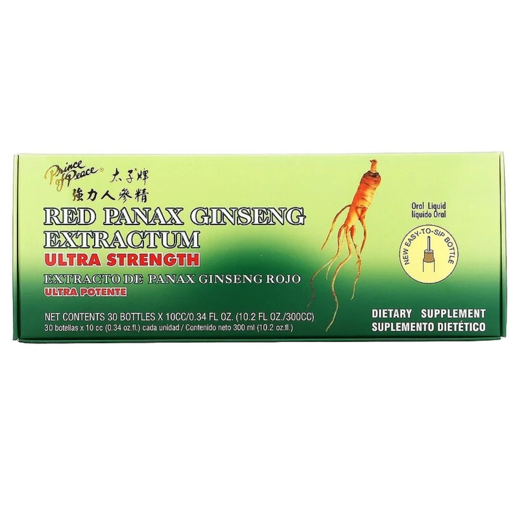 Prince Of Peace Red Panax Ginseng Extracum Ultra Strength, 0.34 fl. oz. vsak – Možgani povečanje dodatek – Red Panax Ginseng Shots – Podpora energije, Mood, & Focus - 2 Pack - 20 steklenic
