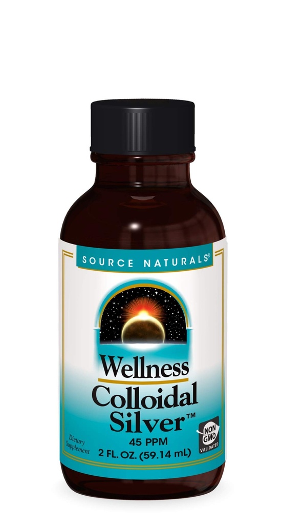 Vir Naturals Wellness Koloidal Silver 45 ppm, Podpira fizično dobro počutje* - 2 Fluid oz