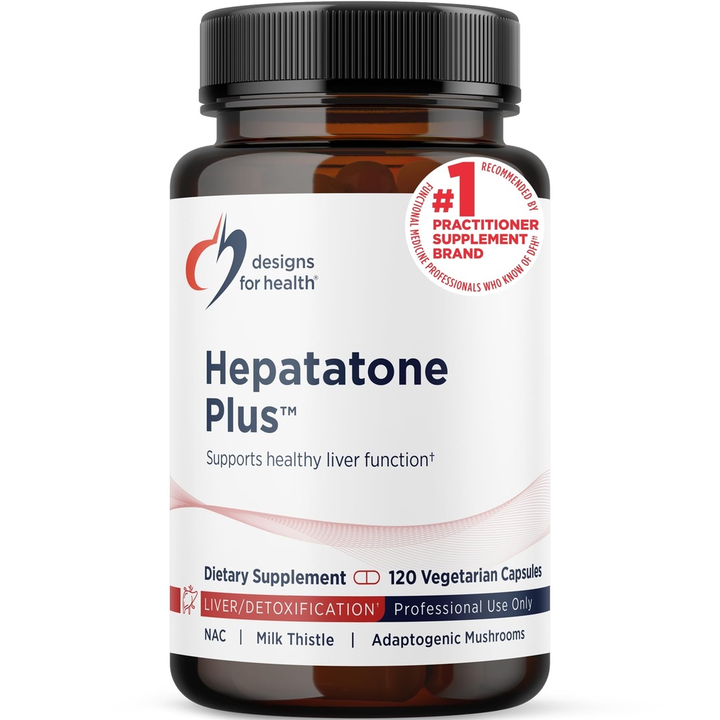 Designs for Health Jetra Support Kapsule - Hepataton Plus z mlekom Thistle, NAC, Schisandra - Izvlečki gob za čiščenje + Imunska podpora - Jetrni razstrup za moške + ženske (120 kapsul)