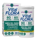 Vital Planet - Vital Flora Moški več kot 55 Dnevni probiotik, 60 milijard CFU, različni sevi, Organski prebiotiki, Imunska podpora, Prebavne zdravstvene police Stabilni probiotiki za moške, 30 kapsul
