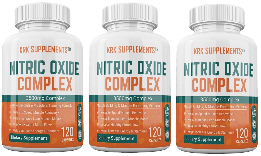 3 steklenice Dušikov oksid kompleks 3500 mg na serviranje L-Arginin HCL AAKG AKG Alfa Ketoglutarat Citrulin Malate 360 Vse kapsule