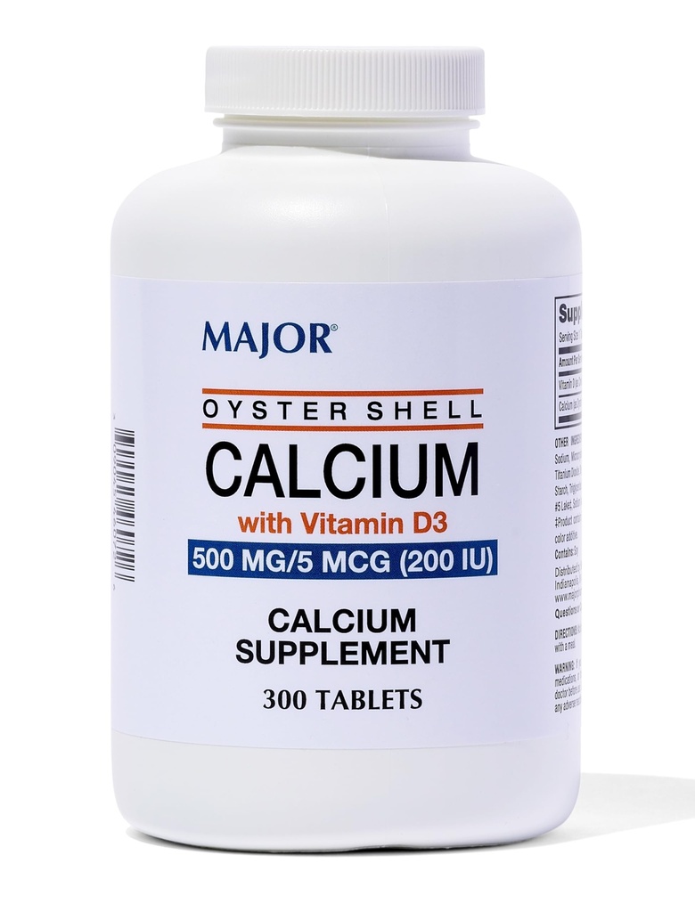 Veliki kalcij v lupini z vitaminom D3 500 mg / 5 μg (200 i. e.) – dnevni dodatek v obliki kalcija – 300 tablet (1 pakiranje)