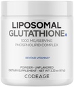 Koda Liposomski glutation v prahu - 1.000 mg Vegan Zmanjšani L-glutation na serviranje, liposomska dostava - 2-mesečni dovod - nearomatiziran - fosforolipid - ne-GMO Gluten-free - 2,22 Oz