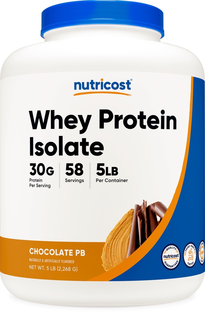 Nutricost sirotkin beljakovinski izolat (hokolatno arašidovo maslo, 5 funtov) beljakovinski prah