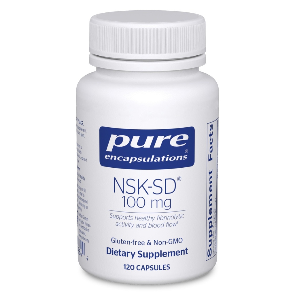Čiste enkapsulacije NSK-SD - 100 mg nattokinaze - za normalno kroženje krvi - podpira fibrinolitično aktivnost* - brez glutena in ne- GMO - 120 kapsul