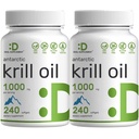 DEAL DOPOLNILO 2 Pack Antarktika Kril olje, 1.000mg na serviranje, 480 Mehkužci – Merkur prost, Brez ribjega okusa – Bogat z Omega-3s, EPA, DHA, Astaksantin, & Fosfolipids – Non-GMO, No Gluten