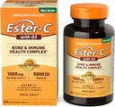 American Health EsterC z D3 Bone Immune Complex vegetarijanske tablete 24Hur Imune Support 1000 mg EsterC 5000 i.e. vitamin D3 Nonacid Vitamin C Servings, 60 število