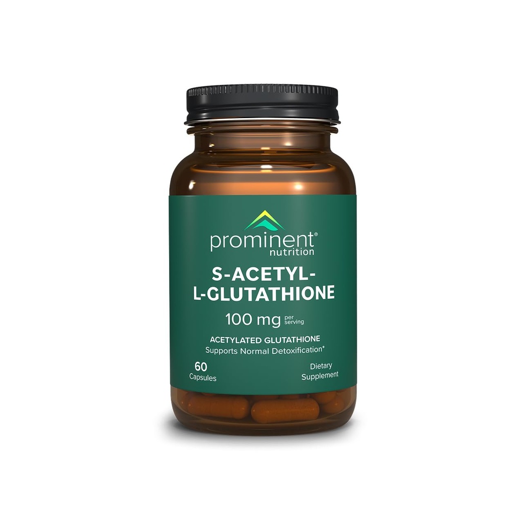 Prominent Nutrition S-acetil L-glutatione dodatek - klinično raziskan emotion acetiliran glutation za normalno razstrupljanje jeter podpora in optimalen antioksidant učinek, Vegan - 1 pakiranje