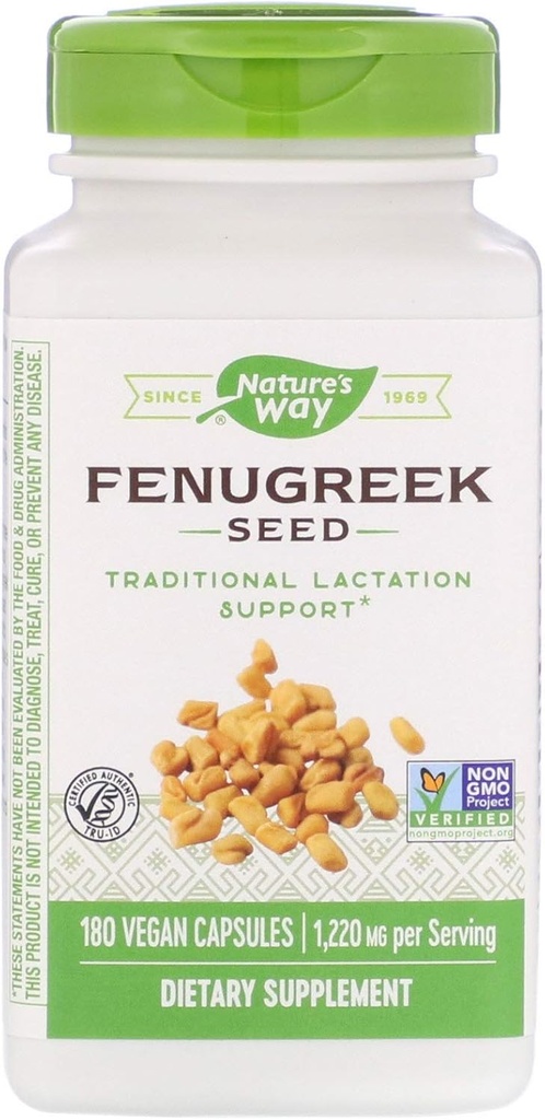 Naravna pot Fenugreek Seme 1,220 mg, Projekt Non-GMO preverjen, TRU-ID Certified, Vegetarian, 180 Število, Paket 2
