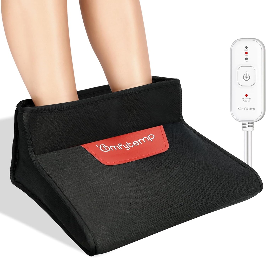 Comfytemp Electric Heated Foot Toplota za moške in ženske, 3D pad ogrevanje za hladne noge Ankles Relief, Dry Heat Feet Sanua pod mizo 45Autout off s 3 toplote, Office Home Winter
