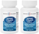 GeriCare Nephro Vitamin C & B kompleksne tablete, 100 Štetje – Dnevno zdravje ledvic in energijska podpora, Imunski sistem Boost, Antioksidant zaščito in presnovna podpora (Pack po 2)