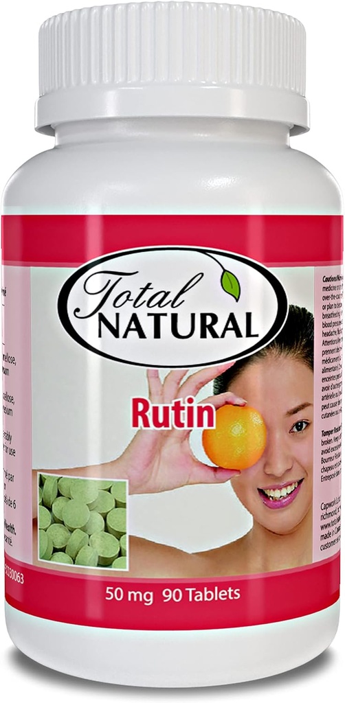 Rutin 50 mg 90 tablete [1 steklenica], pomoč absorbcija in uporaba vitamina C, izboljšano žilno zdravje, nega vida
