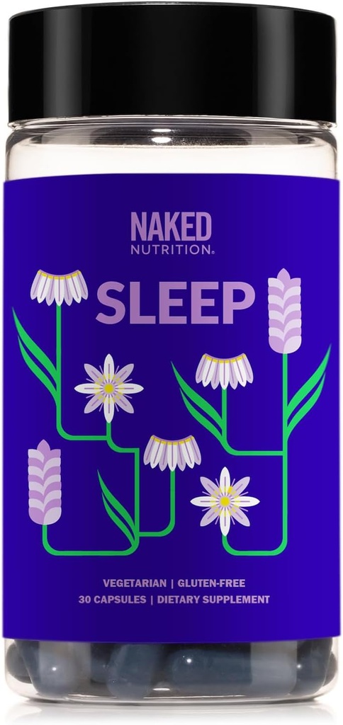 Golo spanje - GABA L Teanine Natural Sleep Aid - limonin balzam, sivka in melatonin za izboljšano sprostitev in kakovost spanja - Gluten-free in vegetarijanski - 30 kapsul
