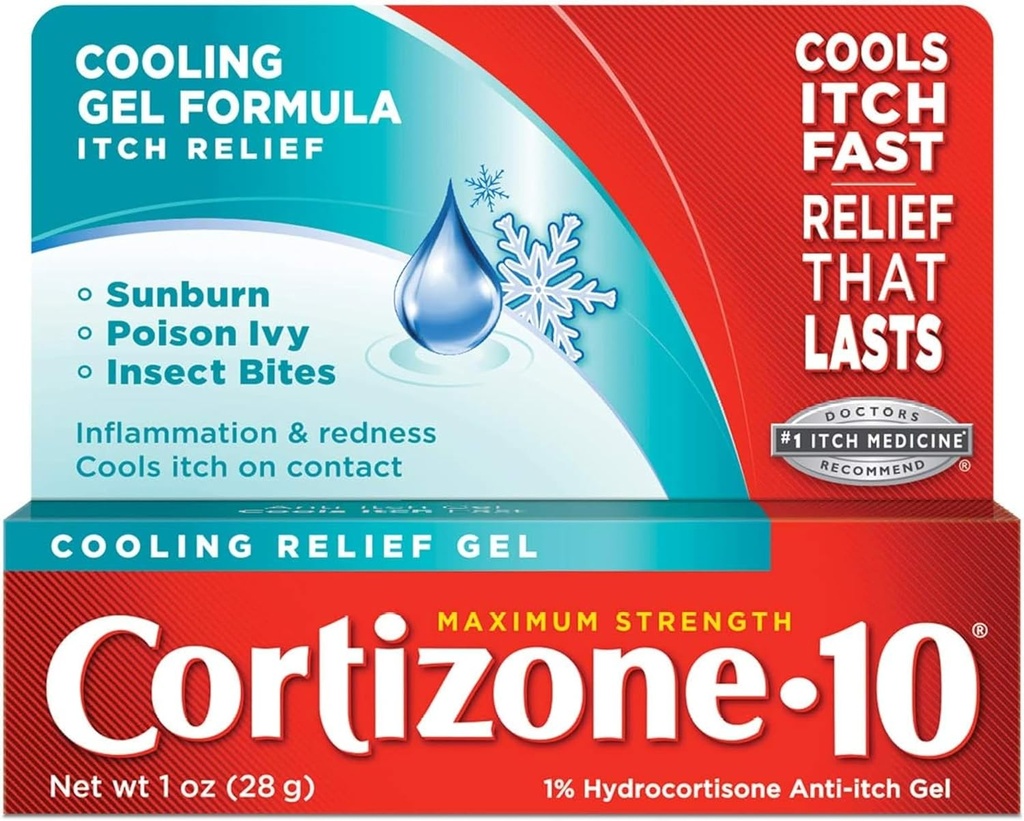 Cortizon-10 Hladilni gel proti slinku 1 oz (paket z 2)