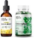 Divji in organski koren Maca Tinkture 2 fl oz in klorofil Gumies