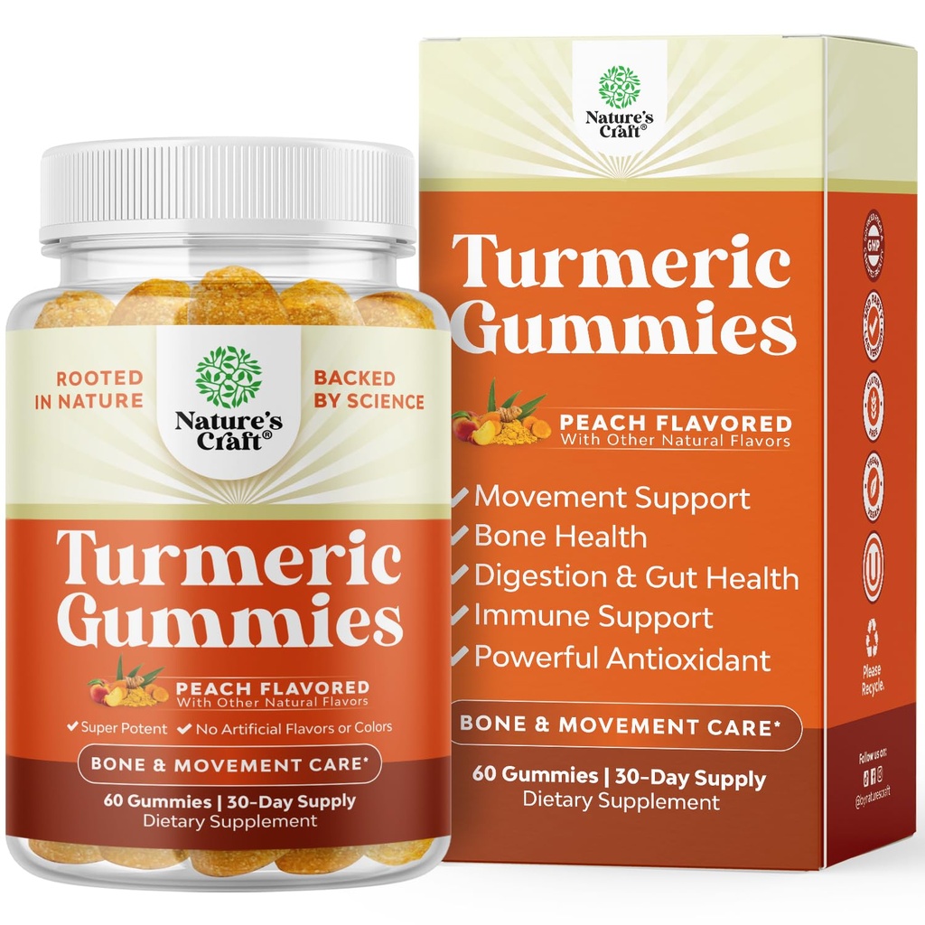 Kurkumin Imune Support Gumies - Imune Booster Turmeric Gumies za skupno podporo in napredno nego kože - s črnim poprom Skupni dodatek Gummy Vitamini s kurkumin v prahu