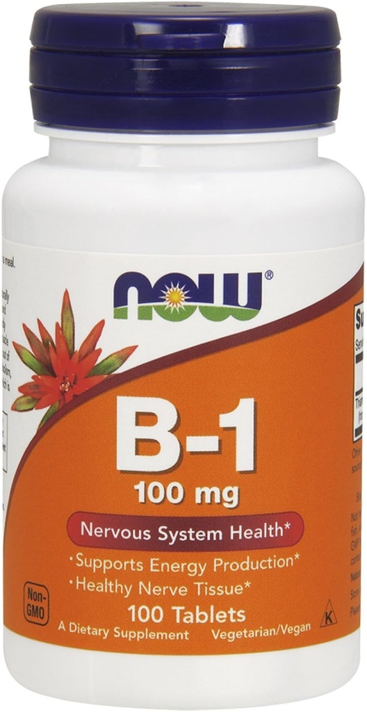NOW Vitamin B-1 (tiamin) 100 mg, 100 tablet (paka 4)