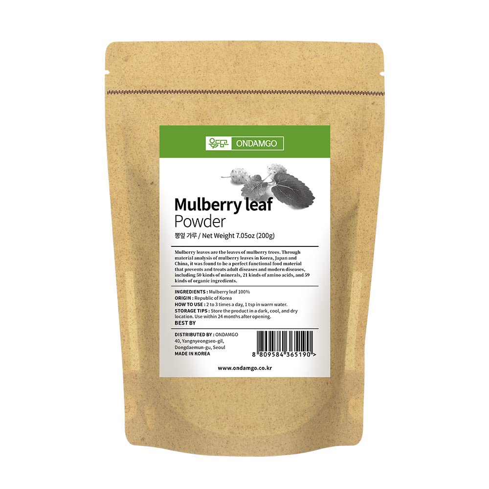 Korejska Mulberry Leaf Powder 200g Herb Super Hrana dodatek 7.05 Fl Oz Naravne vlakni za smoothie, pijače, Vegan prijazno (Mulberry Leaf Powder)
