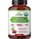 Zazzee USDA Organic Tart Cherry 10:1 Extract, 3000 mg Jakost, 120 Veganske kapsule, 4 Mesec zaloga, standardizirano, koncentriran 10X ekstrakt, 100% Vegetarian, Certified Organic, Vse-naravni in ne-GMO