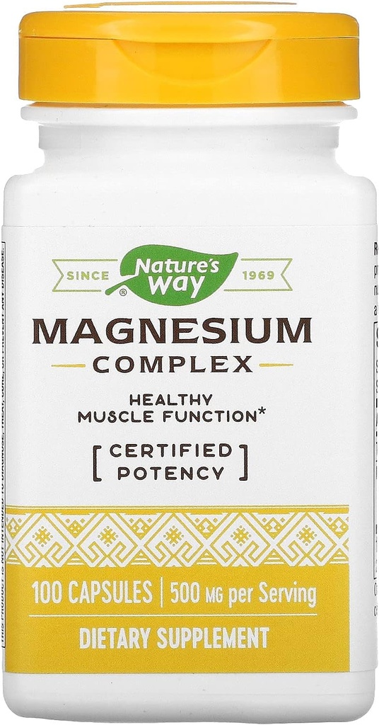 Naravna pot Premium Magnezijev kompleks dodatek, 500 mg na serviranje, 100 kapsul