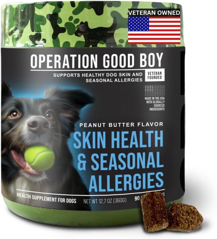 O.G.B. Operacija Dober fant - SRE: Koža / plašč / alergija dodatek za hišne ljubljenčke - 90 Count Soft Chews - 12,7 oz - Narejene naravne sestavine - Veteran v lasti