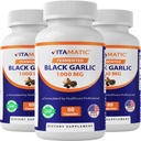Vitamatsko pakiranje 3 Fermentirano črno česen Extract 1000 mg 60 kapsul - brez glutena - (skupaj 180 kapsul)