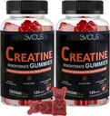 Kreatin monohidrat Gumiji 240 za moške in ženske- 5g, sladkor brez pred-workout Gummy W/L-Taurin, betain brezvodni, Alfa GPC, vitamin B12, žvečljivi gumiji za mišično moč in energijo Boost (2 paket)