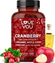 Love You Cranberry 60:1 Extract + Organic Apple Cider Vinegar – Max Jakost 36,200 mg Enakovredno – 120 Veganske kapsule – Serin Tract & Digestive Support