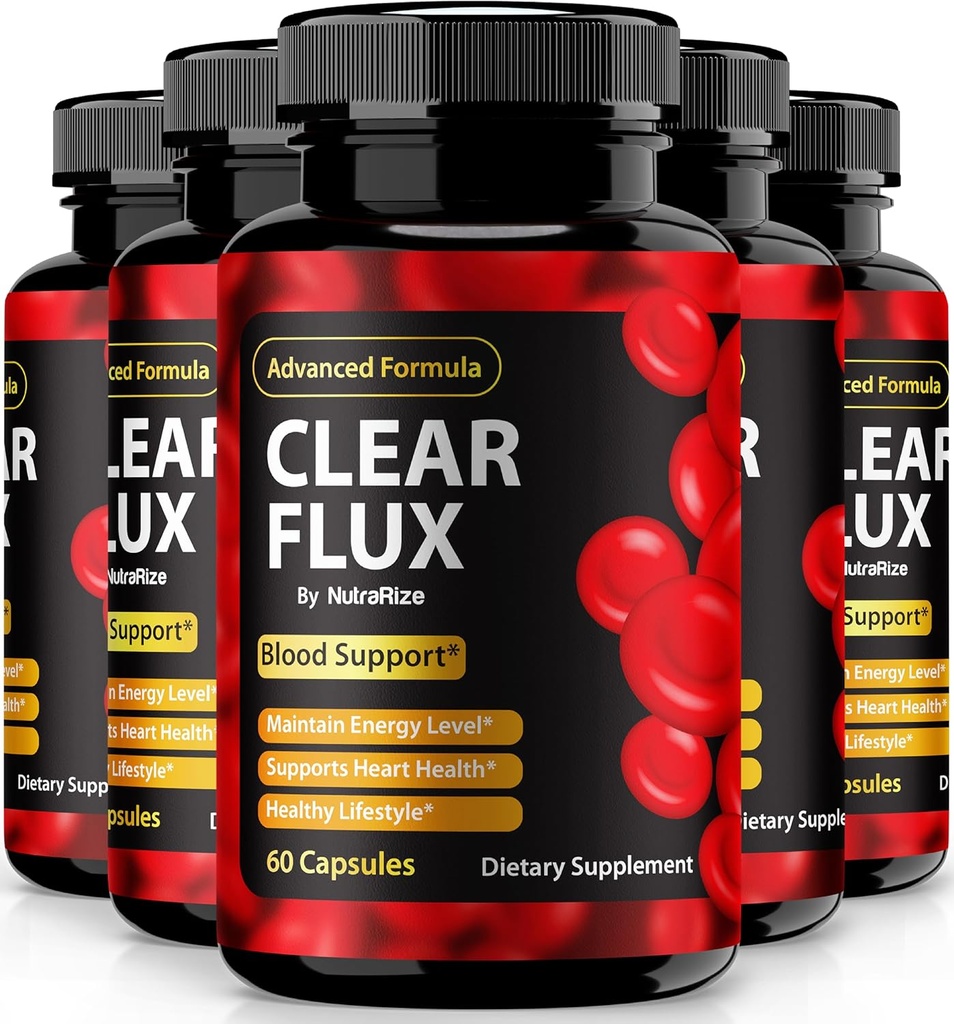 (5 paketov) Počisti tablete za fluks, uradne kapsule za ClearFlux, vse-naravna podpora, Premium podpora za vzdrževanje stabilnih ravni in zdrave cirkulacije, Naravni Clear Flux Health Review (300 kapsul)