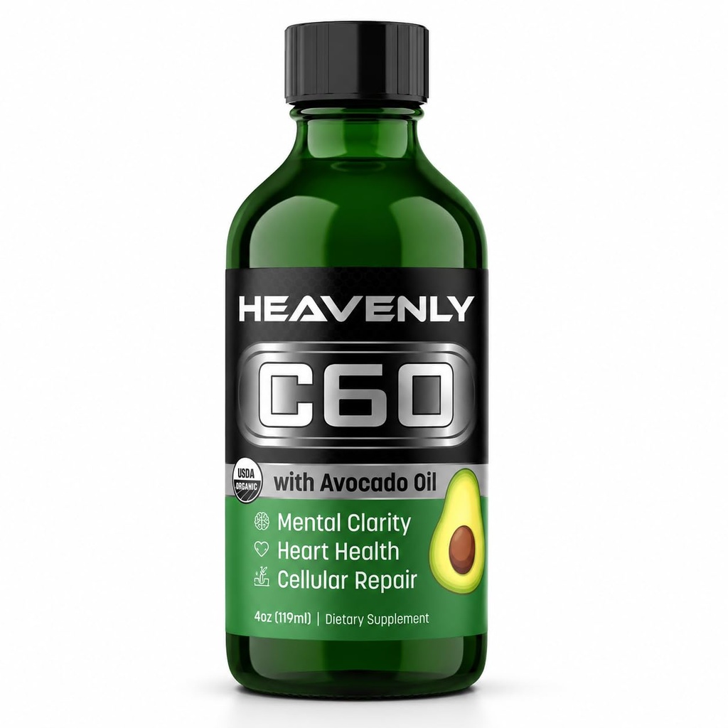 HNP Labs C60 Avocado Oil Cold Pressed Organic - Boost Energy, Duševna jasnost, Počasno staranje Seveda in zmogljivost - 99,99% Sublimirano C60 ZDA Made Organic Avocado Oil – GMP Certified for Safety