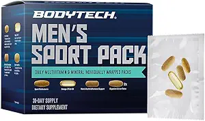 BODYTECH MenaTMs Sport Pack a Daily Multivitamin, Mineral, & Dopolnilo Packs a individualno zaviti (30-dnevno dobavo)