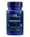 Life Extension Melatonin 1 mg - za mirno noč, hormonsko ravnovesje in imuno zdravje - takojšnja sprostitev - Gluten-free, Non-GMO - 60 kapsul