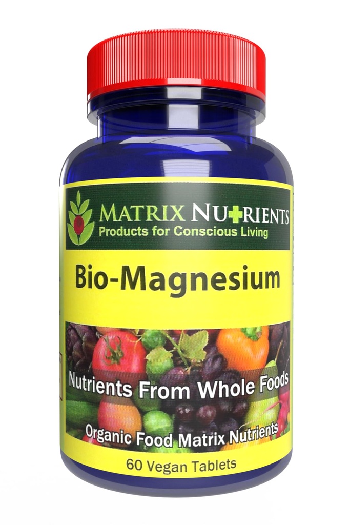 BIO-magnezij - Premium magnezijev dodatek za: energijo, krvni tlak, delovanje mišic, spanje, živčno funkcijo, ravni sladkorja v krvi in več! - Veganske tablete (60ct)