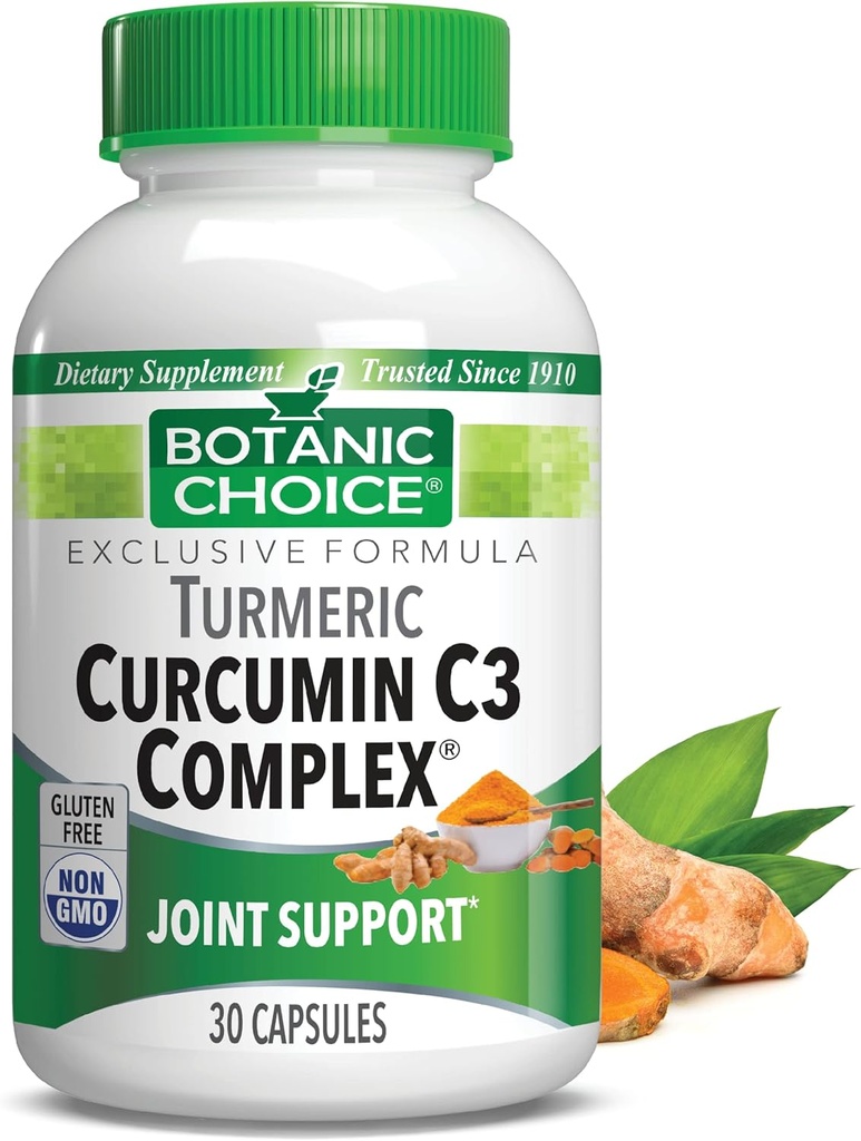 Botanična izbira Curcumin C3 Complex z Bioperine - Adult Daily Supplement - 30 tablet