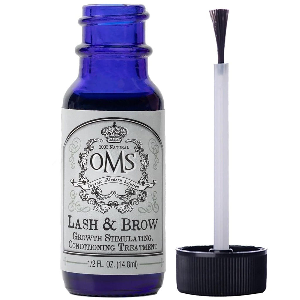 OMS naravno rast trepalnic Serum - Premium izboljšanje trepalnic Formula z oljem Castor & Batana Oil Organic - Debelejše, daljše lasišča in obrvi v 5 tednih, 8-12 Mesec dobave - Made in USA (15ml)