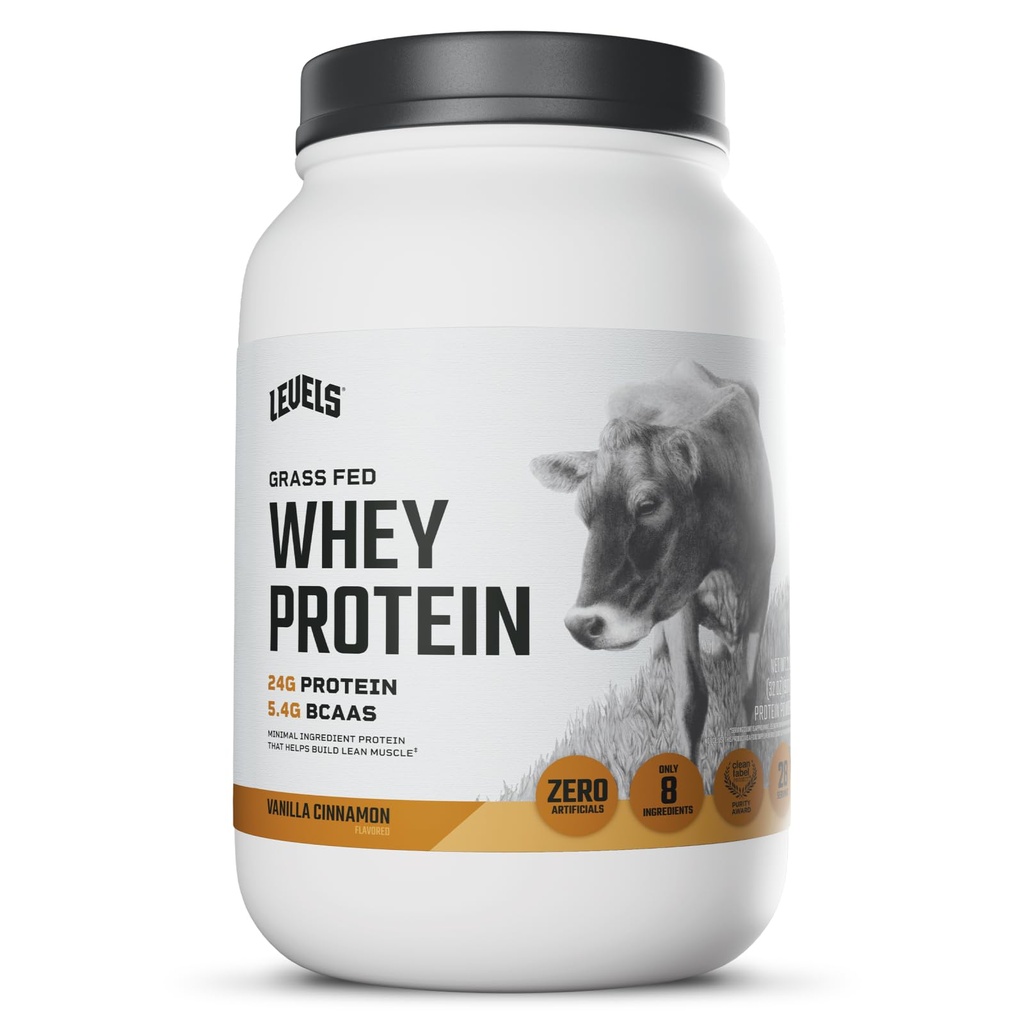 Ravni Grass Fed Whey Protein v prahu, brez umetnih, 24G beljakovin, vanilija cimet, 2LB