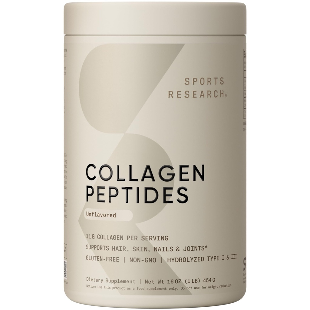 Športne raziskave Kolagen Peptide - hidroliziran tip 1 in 3 kolagen v prahu Beljakovine dopolnilo za zdravo kožo, nohti, in sklepi - enostavno mešanje Vital Nutrients & Proteins, kolagen za ženske in moške