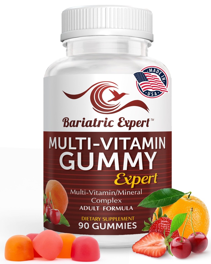 Bariatric Expert Multivitamine Gummies – hitro melting prehranski dodatek za odrasle po gastrični rokav in bypass, Nutritionist Priporočeno, 90 Count
