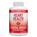 Heart Health Essential Omega 3 ribje olje z vitaminom E - Visoka moč Omega 3 ribje olje dodatek z EPA & DHA - Burpless Softgels iz sardin in sardin - Non-GMO, Gluten Free - 60 Servings