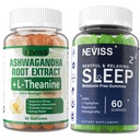 NEVIS Melatonin Free Sleep Gumies + Ashwagandha Gumies 2000mg