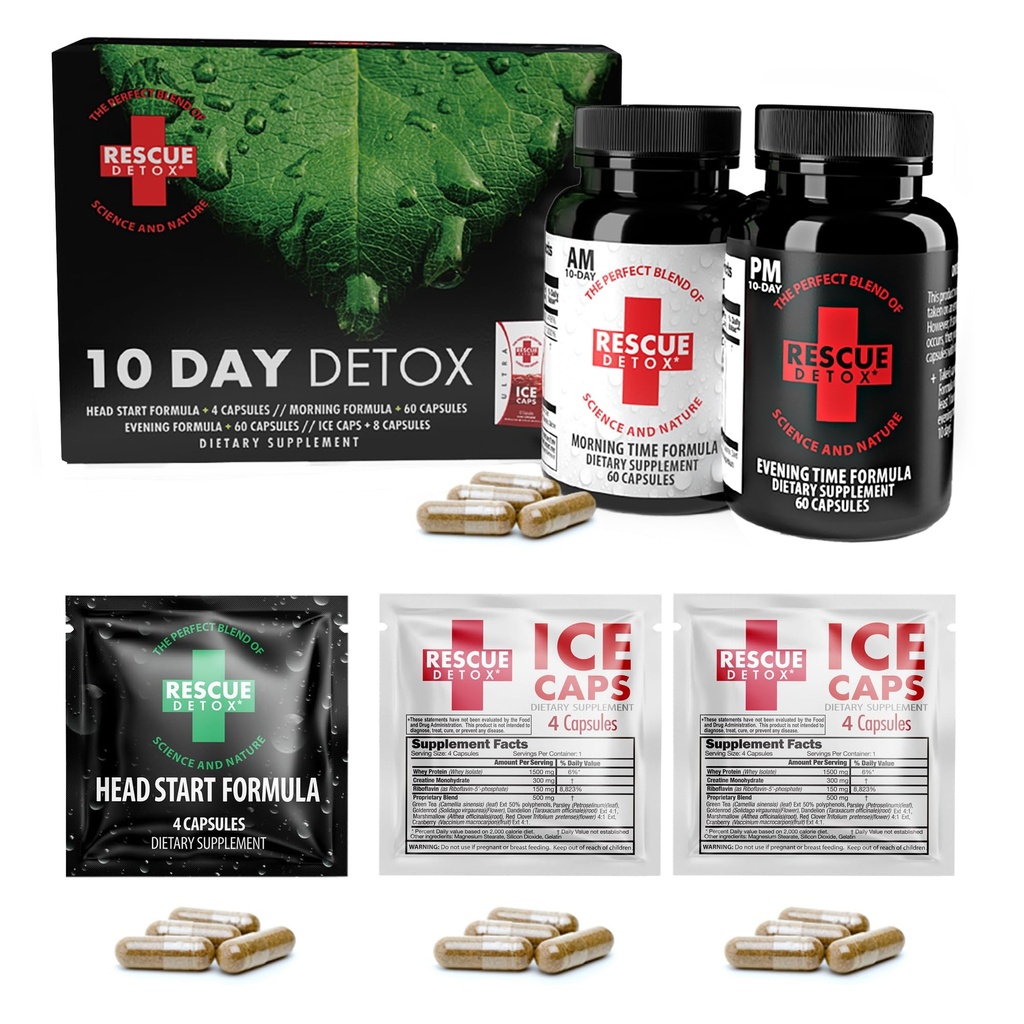 Reševanje Detox 10 dan stalni detox komplet - 132ct kapsule 