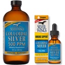 Naravna pot Silver Wings dodatek - koloidno srebro 500 ppm (16 fl.oz / 480 ml) Plus koloidno srebro 500 ppm (1 fl.oz / 30 ml)