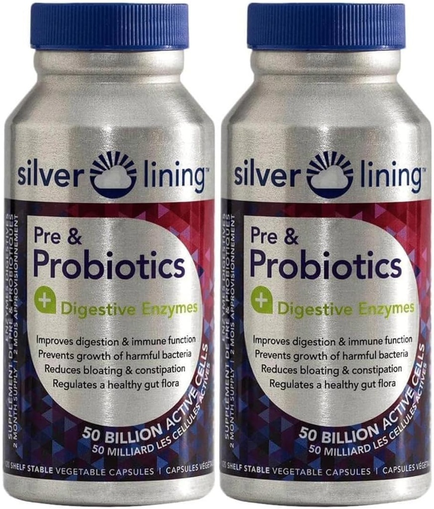 Silver Lining Pre & Probiotics + Prebavni encimi 