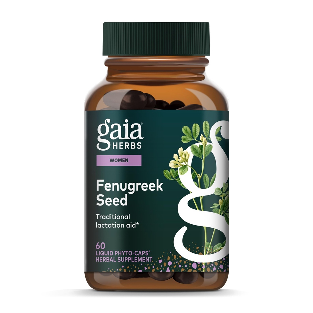 Gaia Herbs Fenugreek Seme - pomaga pri zdravem dojenju in proizvodnji mleka* - Izdelano z organskimi seme Fenugreek - 60 Veganski tekoči Phyto-Capsules (do 15-dnevno oskrbo)