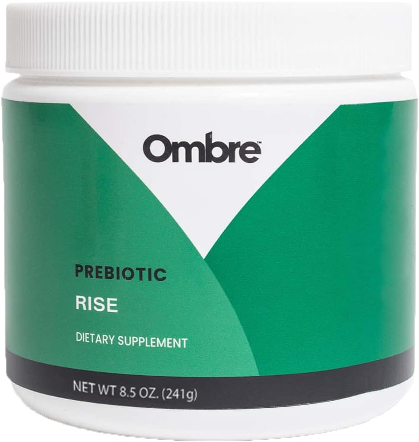 Ombre Rise Prebiotic Powder Fiber dopolnilo, Podpira Prebavna regularnost in splošno Wellness, Vodna topen, Hitro absorbiranje, & Nežen na želodec, Rokavica-stable, 8.5-Ounce Tub, 30 Servings