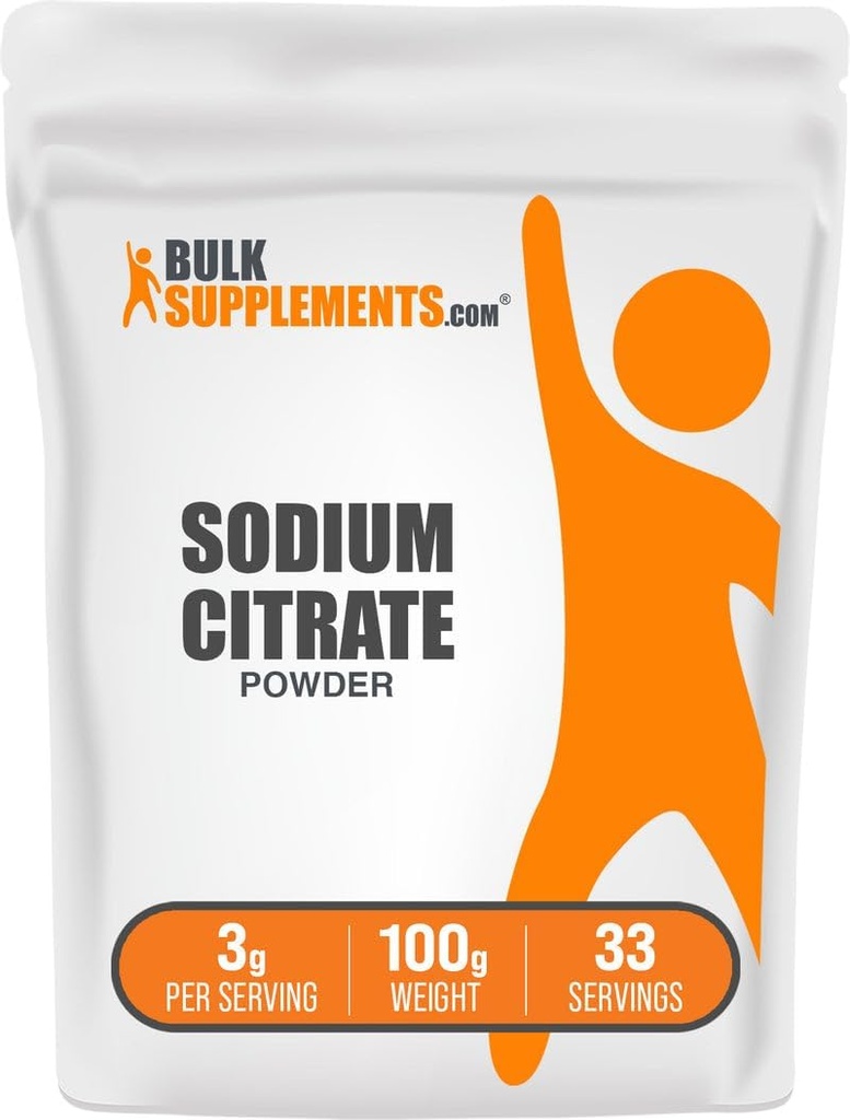 BulkSupplements.com Natrijev citrat v prahu - Natrijev citrat stopnja hrane, Emulgator, Flavor Izboljšava - Gluten Free, 3g na Serving, 100g (3.5 oz) (Pack of 1)