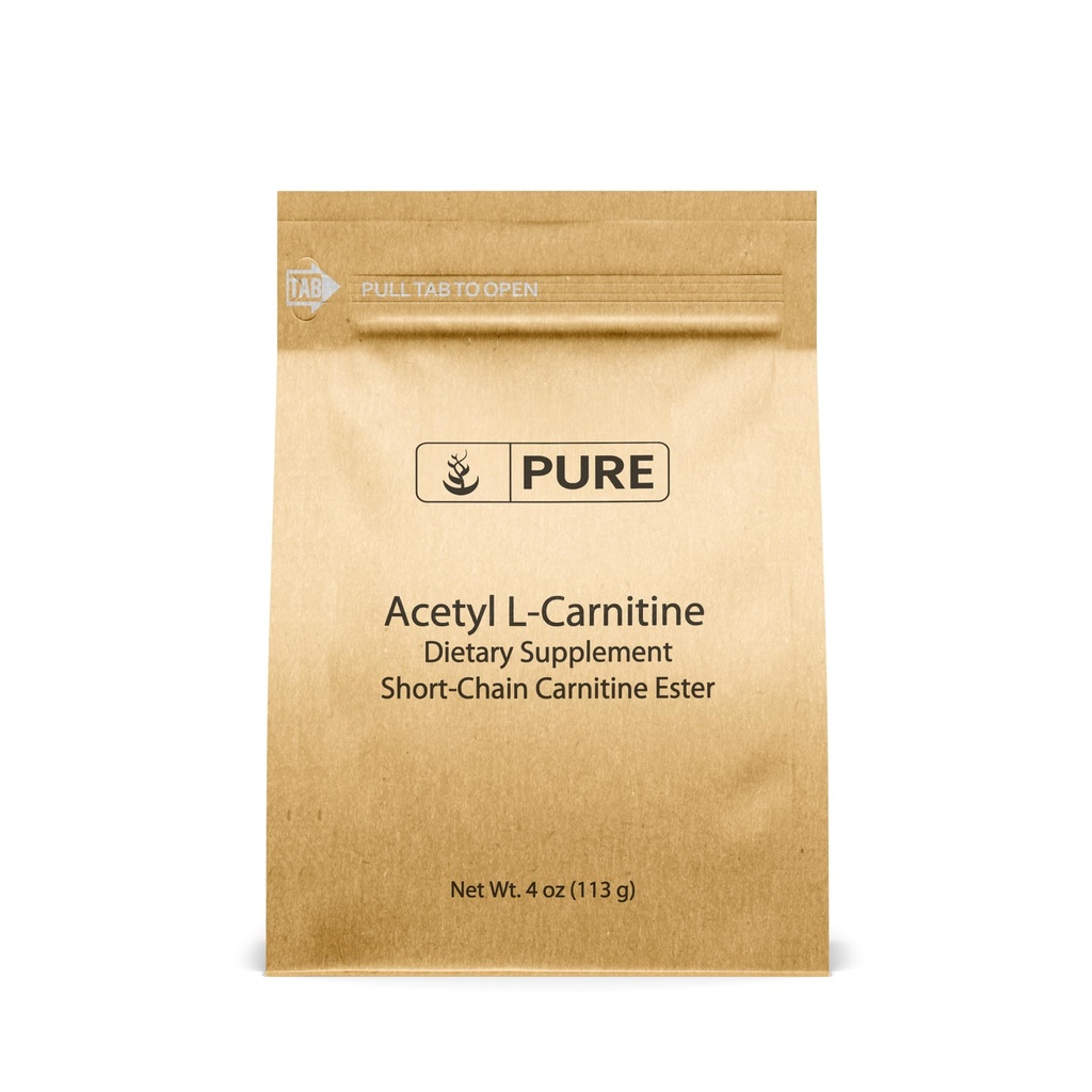 Čiste originalne sestavine Acetil L-karnitin (4oz) ALCAR, Aminokislina v prahu dodatek
