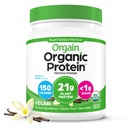 Orgain Organic Vegan Protein Powder, Vanilla Bean - 21g Proteini na osnovi rastlin, 4g Prebiotične vlaknine, Brez laktoze Sestavine, Brez dodanega sladkorja, Non-GMO, za pretrese in napitki, 1,02 lb (Packageing May Vary)
