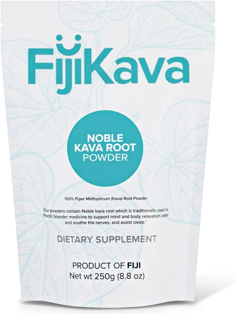 FidžiKava Instant Kava Kava Powder 250g – Premium Kava Root Powder z visoko vsebnostjo Kavalaktona – naravna relaksacija Pomoč za pomiritev, Stress Relief, in podpora za spanje – Easy-to-Mix